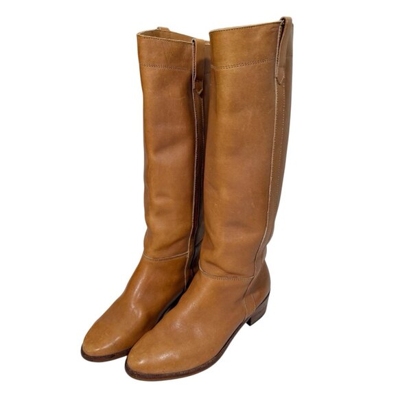 Vintage Leather Riding Boots Women's Tan Knee High Size 7 Campus Boho Y2K - Picture 4 of 16